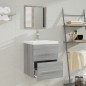 vidaXL Waschbeckenschrank mit Einbaubecken Grau Sonoma Holzwerkstoff vidaXL Waschbeckenschrank mit Einbaubecken Grau Sonoma Holzwerkstoff