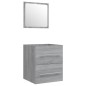 vidaXL Waschbeckenschrank mit Einbaubecken Grau Sonoma Holzwerkstoff vidaXL Waschbeckenschrank mit Einbaubecken Grau Sonoma Holzwerkstoff