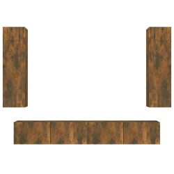 vidaXL 4-tlg. TV-Schrank-Set Räuchereiche Holzwerkstoff