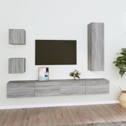 vidaXL 5-tlg. TV-Schrank-Set Grau Sonoma Holzwerkstoff
