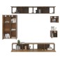 vidaXL 8-tlg. TV-Schrank-Set Räuchereiche Holzwerkstoff vidaXL 8-tlg. TV-Schrank-Set Räuchereiche Holzwerkstoff