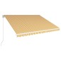 vidaXL Einziehbare Markise Handbetrieben 400 x 300 cm Gelb und Weiß vidaXL Einziehbare Markise Handbetrieben 400 x 300 cm Gelb und Weiß