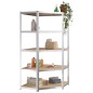 vidaXL Regale mit 5 Böden 4 Stk. Silbern Stahl & Holzwerkstoff vidaXL Regale mit 5 Böden 4 Stk. Silbern Stahl & Holzwerkstoff