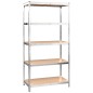 vidaXL Regale mit 5 Böden 4 Stk. Silbern Stahl & Holzwerkstoff vidaXL Regale mit 5 Böden 4 Stk. Silbern Stahl & Holzwerkstoff
