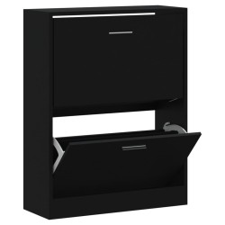vidaXL Schuhschrank Schwarz 63x24x81 cm Holzwerkstoff