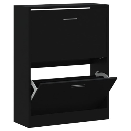 vidaXL Schuhschrank Schwarz 63x24x81 cm Holzwerkstoff