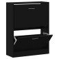 vidaXL Schuhschrank Schwarz 63x24x81 cm Holzwerkstoff vidaXL Schuhschrank Schwarz 63x24x81 cm Holzwerkstoff