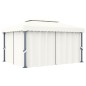 vidaXL Pavillon mit Vorhang 4x3 m Cremeweiß Aluminium vidaXL Pavillon mit Vorhang 4x3 m Cremeweiß Aluminium