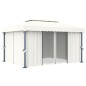 vidaXL Pavillon mit Vorhang 4x3 m Cremeweiß Aluminium vidaXL Pavillon mit Vorhang 4x3 m Cremeweiß Aluminium