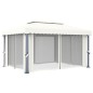 vidaXL Pavillon mit Vorhang 4x3 m Cremeweiß Aluminium vidaXL Pavillon mit Vorhang 4x3 m Cremeweiß Aluminium