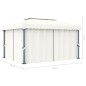 vidaXL Pavillon mit Vorhang 4x3 m Cremeweiß Aluminium vidaXL Pavillon mit Vorhang 4x3 m Cremeweiß Aluminium