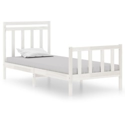 vidaXL Massivholzbett Weiß 90x190 cm