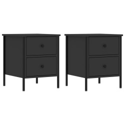 vidaXL Nachttische 2 Stk. Schwarz 40x42x50 cm Holzwerkstoff