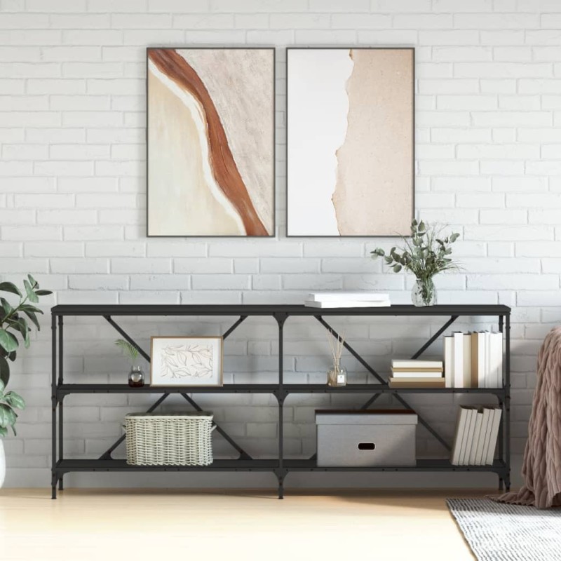 vidaXL Konsolentisch Schwarz 180x30x75 cm Holzwerkstoff und Eisen vidaXL Konsolentisch Schwarz 180x30x75 cm Holzwerkstoff und Eisen