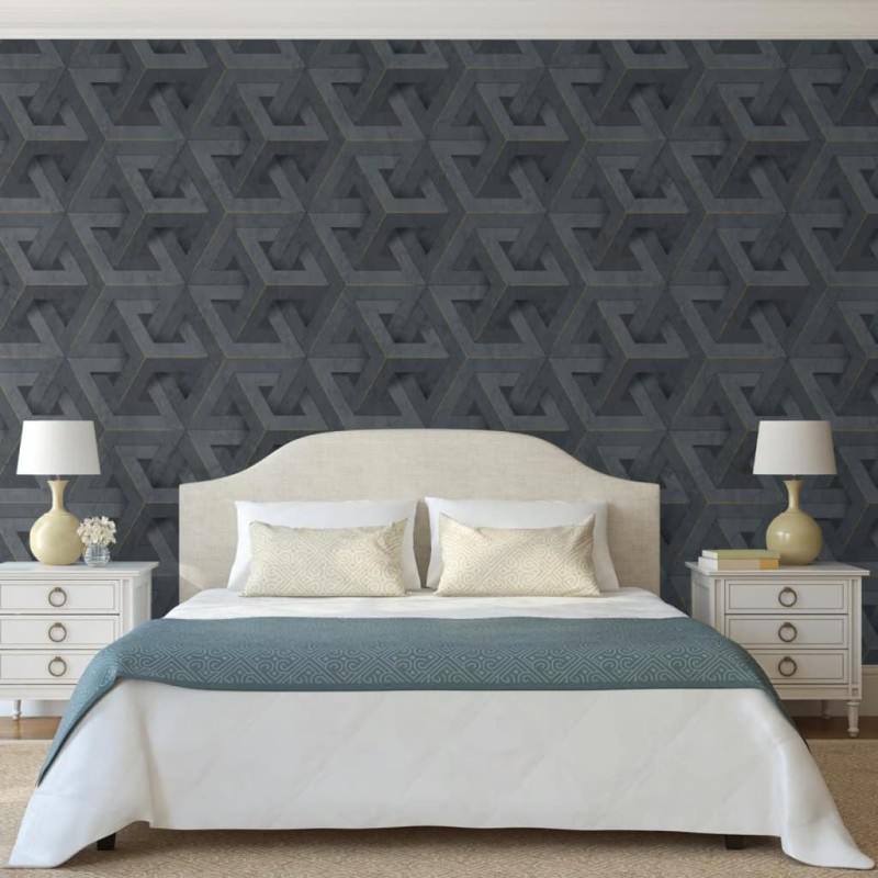 DUTCH WALLCOVERINGS Tapete Onyx Anthrazit und Golden DUTCH WALLCOVERINGS Tapete Onyx Anthrazit und Golden