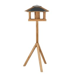 Esschert Design Vogel-Futterhaus mit Silo und Quadratischem Dach Stahl