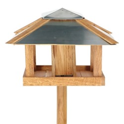 Esschert Design Vogel-Futterhaus mit Silo und Quadratischem Dach Stahl