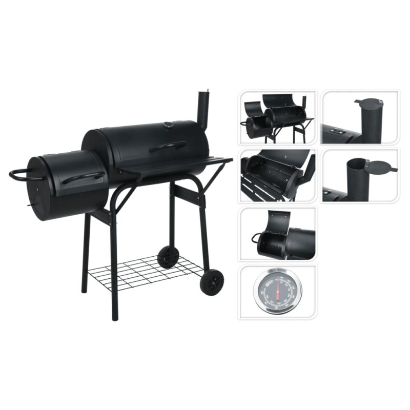 ProGarden Räuchergrill Zylinderform Schwarz ProGarden Räuchergrill Zylinderform Schwarz