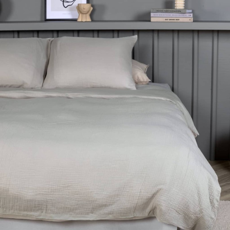 Venture Home Bettwäsche-Set Mila 220x240 cm Baumwolle Hellgrau Venture Home Bettwäsche-Set Mila 220x240 cm Baumwolle Hellgrau
