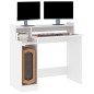 vidaXL Schreibtisch mit LEDs Weiß 97x45x90 cm Holzwerkstoff vidaXL Schreibtisch mit LEDs Weiß 97x45x90 cm Holzwerkstoff