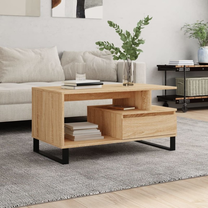 vidaXL Couchtisch Sonoma-Eiche 90x49x45 cm Holzwerkstoff vidaXL Couchtisch Sonoma-Eiche 90x49x45 cm Holzwerkstoff