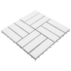 vidaXL Terrassenfliesen 20 Stk. Weiß 30x30 cm Massivholz Akazie