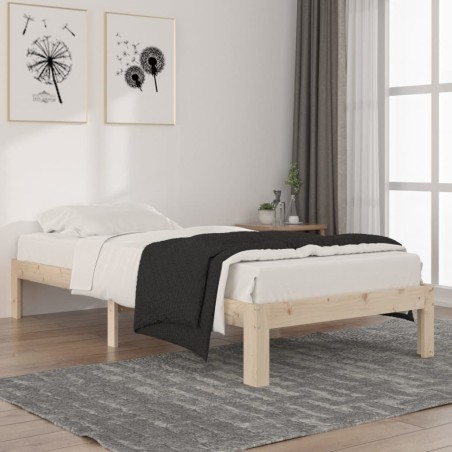 vidaXL Massivholzbett Kiefer 90x200 cm