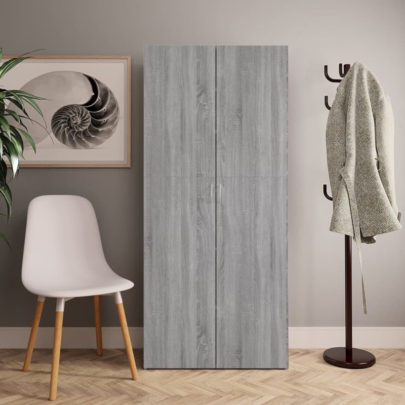 vidaXL Schuhschrank Grau Sonoma 80x35,5x180 cm Holzwerkstoff vidaXL Schuhschrank Grau Sonoma 80x35,5x180 cm Holzwerkstoff