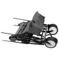 vidaXL Klappbarer Handwagen mit Sonnendach Stahl Grau vidaXL Klappbarer Handwagen mit Sonnendach Stahl Grau