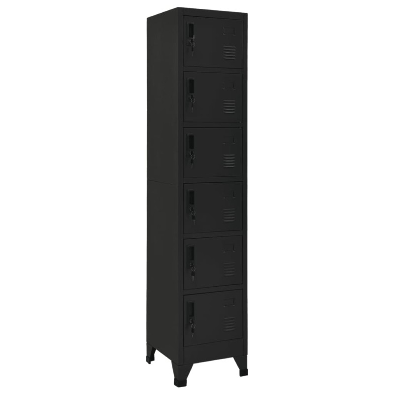 vidaXL Schließfachschrank Schwarz 38x40x180 cm Stahl vidaXL Schließfachschrank Schwarz 38x40x180 cm Stahl