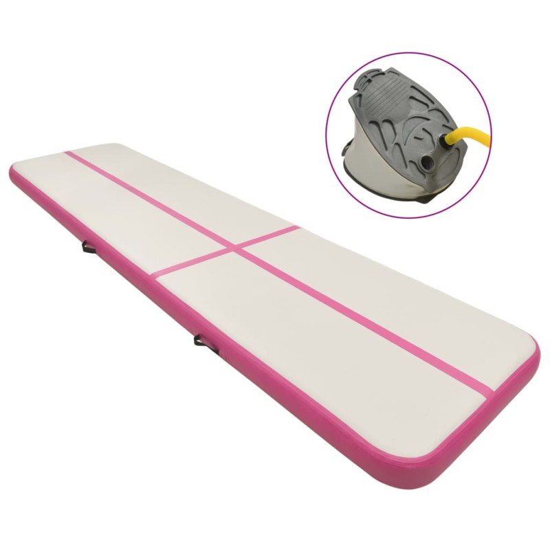 vidaXL Aufblasbare Gymnastikmatte mit Pumpe 700x100x20 cm PVC Rosa vidaXL Aufblasbare Gymnastikmatte mit Pumpe 700x100x20 cm PVC Rosa