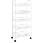 vidaXL Küchenwagen 5 Etagen Weiß 46x26x105 cm Eisen vidaXL Küchenwagen 5 Etagen Weiß 46x26x105 cm Eisen