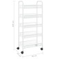 vidaXL Küchenwagen 5 Etagen Weiß 46x26x105 cm Eisen vidaXL Küchenwagen 5 Etagen Weiß 46x26x105 cm Eisen