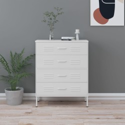 vidaXL Kommode Weiß 80x35x101,5 cm Stahl  