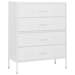 vidaXL Kommode Weiß 80x35x101,5 cm Stahl  
