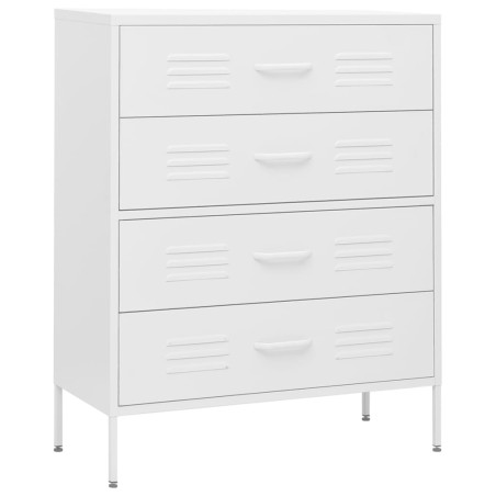 vidaXL Kommode Weiß 80x35x101,5 cm Stahl  