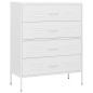 vidaXL Kommode Weiß 80x35x101,5 cm Stahl vidaXL Kommode Weiß 80x35x101,5 cm Stahl
