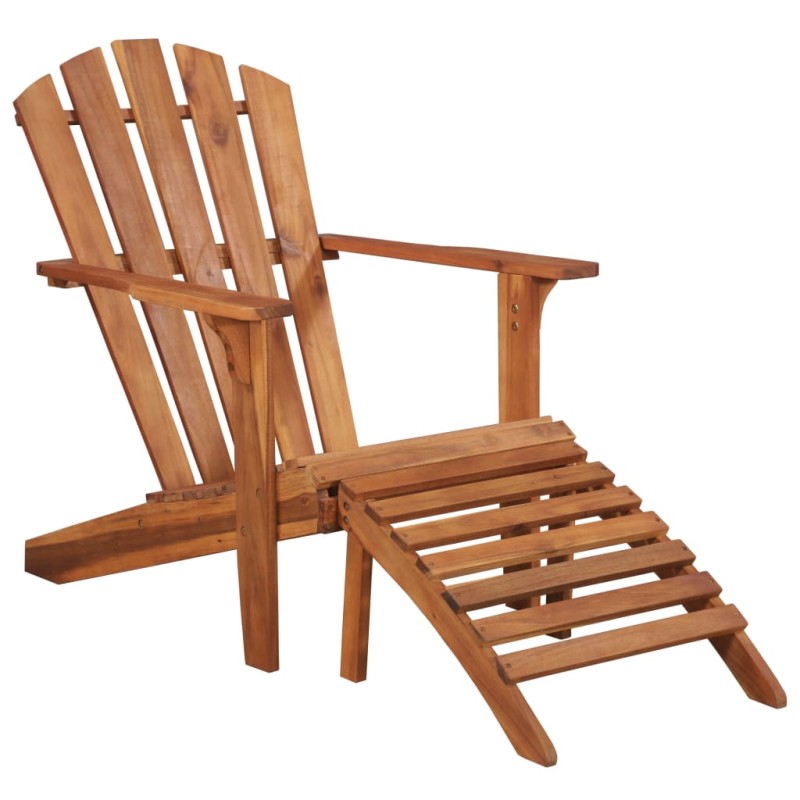 vidaXL Adirondack-Gartensessel mit Fußablage Akazie Massivholz vidaXL Adirondack-Gartensessel mit Fußablage Akazie Massivholz