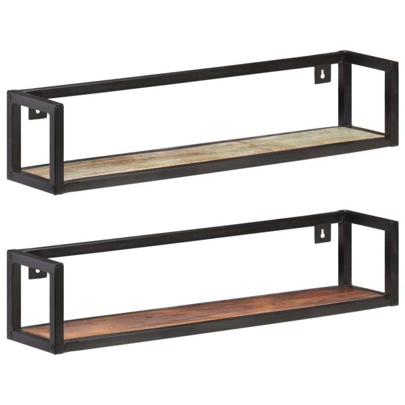 vidaXL Wandregale 2 Stk. 80 cm Altholz Massiv vidaXL Wandregale 2 Stk. 80 cm Altholz Massiv