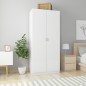 vidaXL Kleiderschrank Hochglanz-Weiß 90x52x200 cm Holzwerkstoff vidaXL Kleiderschrank Hochglanz-Weiß 90x52x200 cm Holzwerkstoff