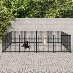vidaXL Outdoor-Hundezwinger Stahl 15,05 m²