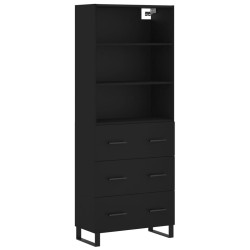 vidaXL Highboard Schwarz 69,5x34x180 cm Holzwerkstoff