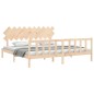 vidaXL Massivholzbett mit Kopfteil 200x200 cm vidaXL Massivholzbett mit Kopfteil 200x200 cm