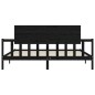 vidaXL Massivholzbett mit Kopfteil Schwarz 200x200 cm vidaXL Massivholzbett mit Kopfteil Schwarz 200x200 cm