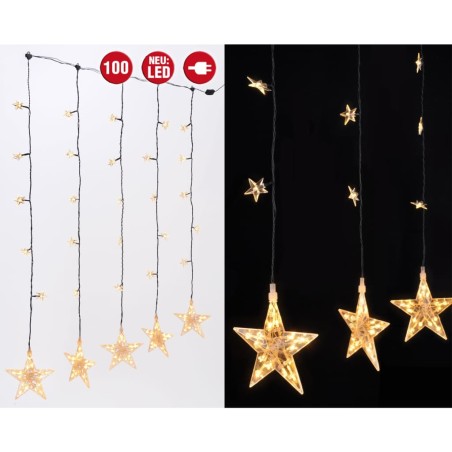 HI Sternen-Lichtervorhang Fairy mit 100 LEDs