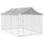 vidaXL Outdoor-Hundezwinger mit Dach Silbern 3x4,5x2,5m Stahl Verzinkt vidaXL Outdoor-Hundezwinger mit Dach Silbern 3x4,5x2,5m Stahl Verzinkt