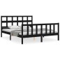 vidaXL Massivholzbett mit Kopfteil Schwarz 160x200 cm vidaXL Massivholzbett mit Kopfteil Schwarz 160x200 cm