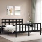 vidaXL Massivholzbett mit Kopfteil Schwarz 160x200 cm vidaXL Massivholzbett mit Kopfteil Schwarz 160x200 cm