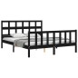 vidaXL Massivholzbett mit Kopfteil Schwarz 160x200 cm vidaXL Massivholzbett mit Kopfteil Schwarz 160x200 cm