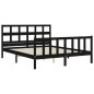 vidaXL Massivholzbett mit Kopfteil Schwarz 160x200 cm vidaXL Massivholzbett mit Kopfteil Schwarz 160x200 cm